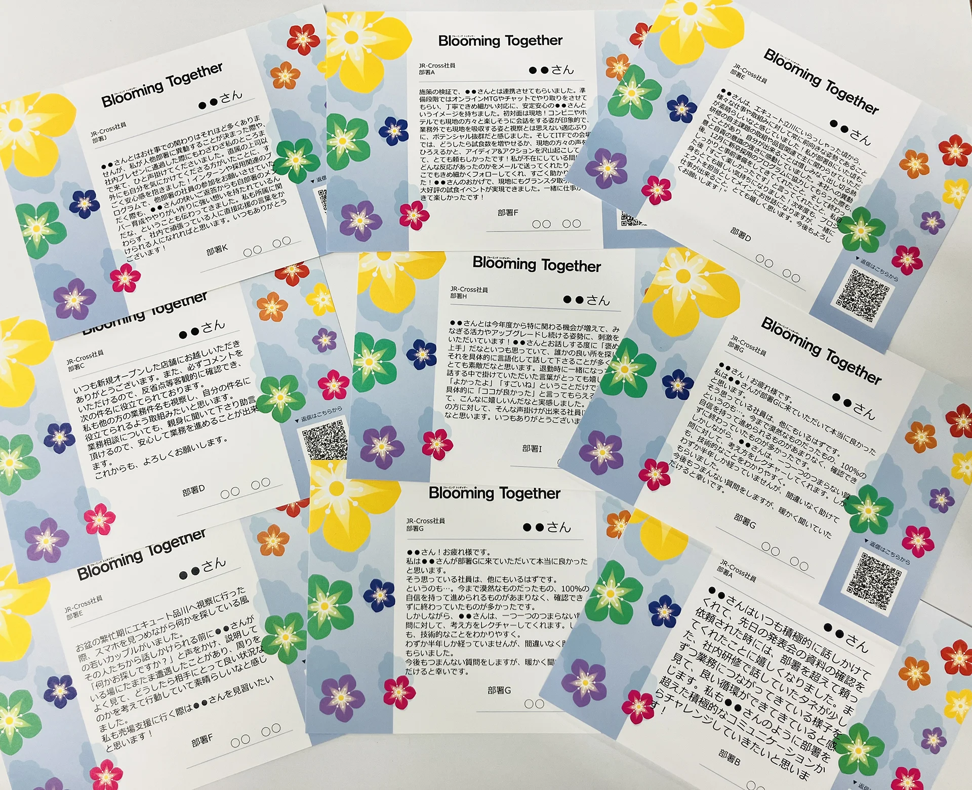 社内キャンペーンで投稿されたメッセージ